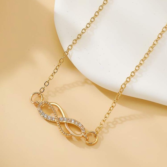 2/$10 NEW! Double Infinity Anklet Bracelet Beach Summer Geometric Pendant - Picture 3 of 6
